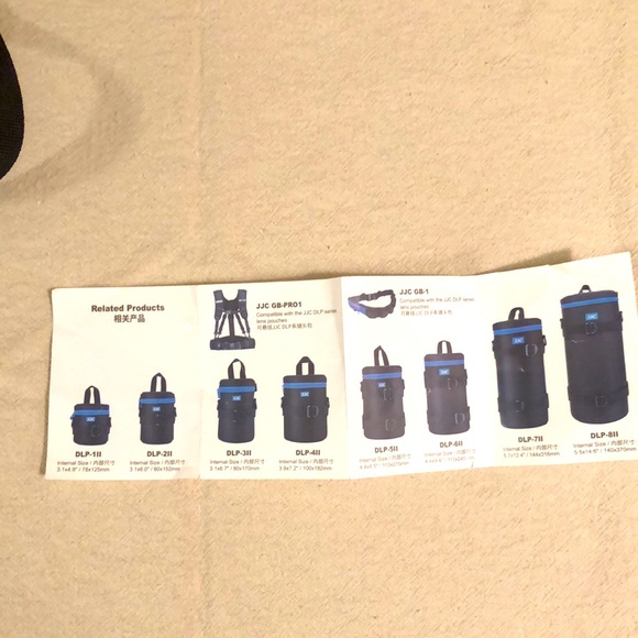 NWTO JJC Deluxe Lens Pouch fits low 3.15” x 5.98” (D x L). Shoulder & belt strap - Picture 7 of 7